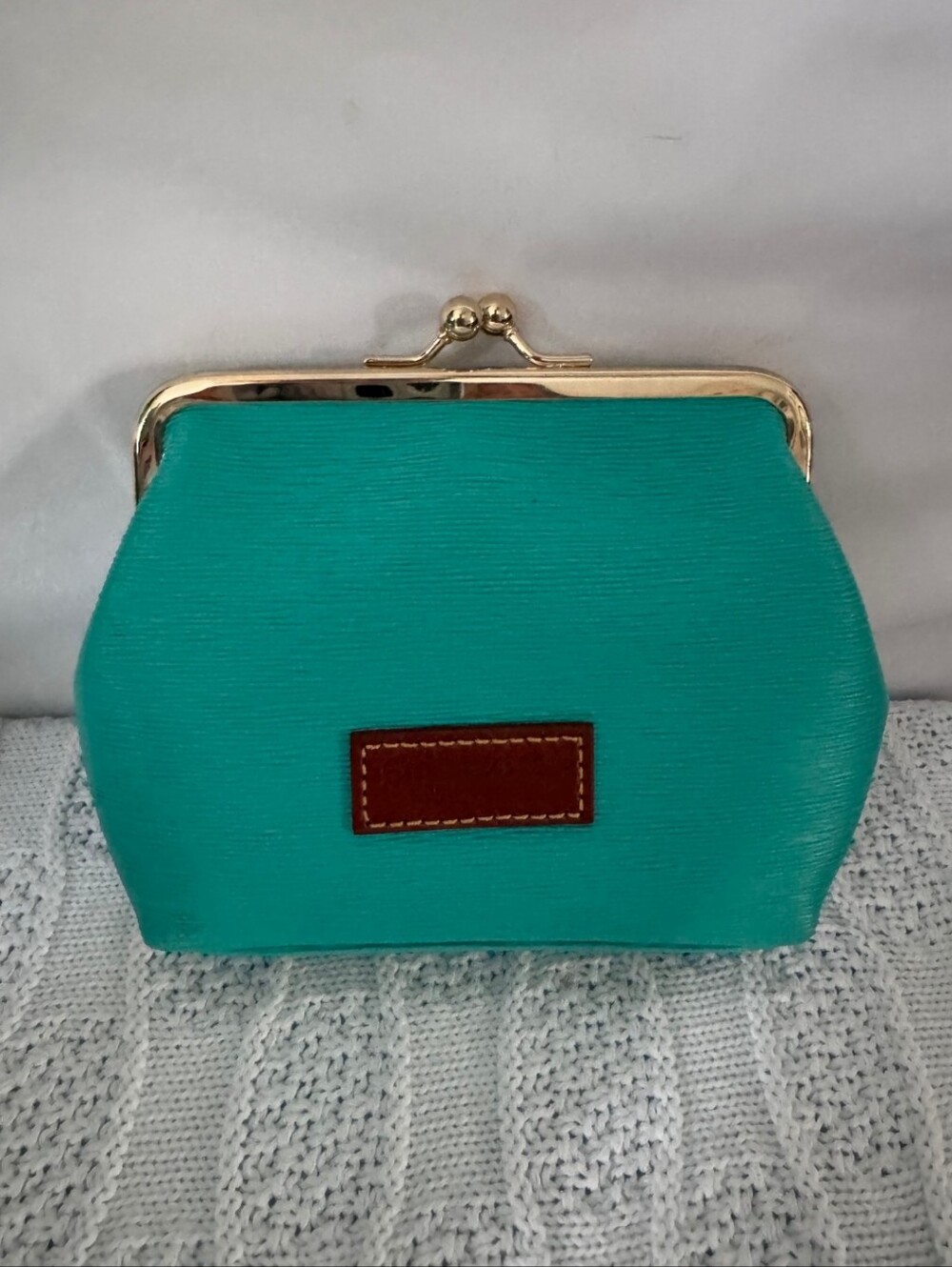 Dooney & Bourke Teal Leather Lexington Tote Bag with Matching Coin Purse EUC - Picture 2 of 13